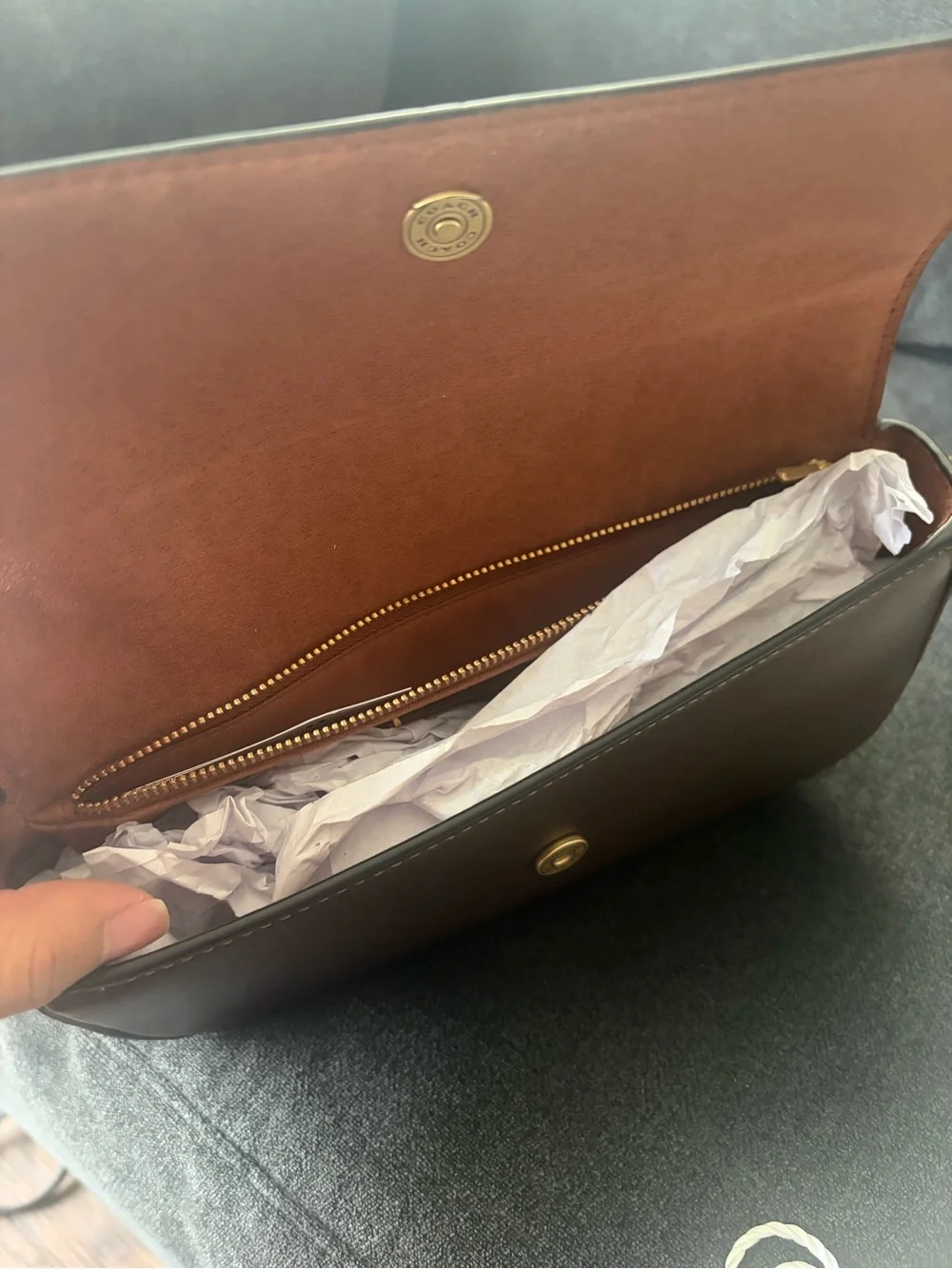 Coach brook flap chain bag